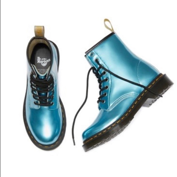 NIB Doc Martens Metallic Blue 1460 Combat Boots - Picture 6 of 8